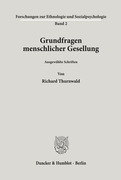 Produktbild: Grundfragen menschlicher Gesellung.