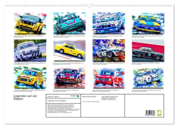 Produktbild: Legenden auf vier R&auml;dern (Wandkalender 2026 DIN A2 quer), CALVENDO Monatskalender