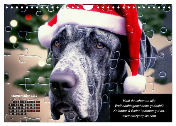 Produktbild: Der humoristische Dogge Kalender (Wandkalender 2026 DIN A4 quer), CALVENDO Monatskalender