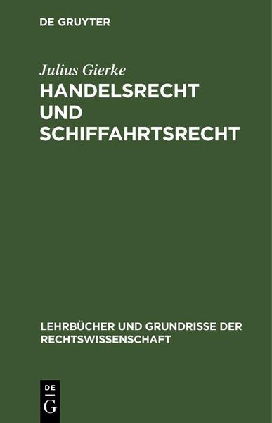 Produktbild: Handelsrecht und Schiffahrtsrecht
