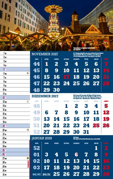Produktbild: Drei-Monatskalender Sachsen 2027