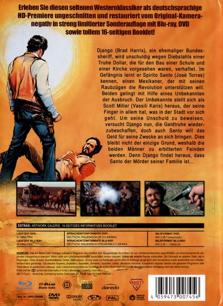 Produktbild: Django - Er s&auml;te den Tod (Uncut Limited Mediabook, in HD neu abgetastet, Blu-ray+DVD+Booklet)