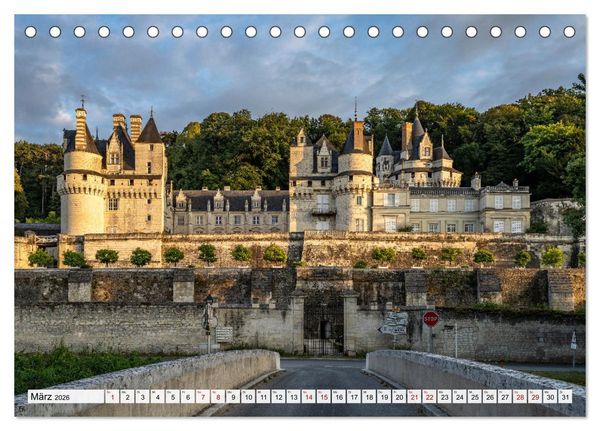 Produktbild: Die Schl&ouml;sser im Tal der Loire (Tischkalender 2026 DIN A5 quer), CALVENDO Monatskalender