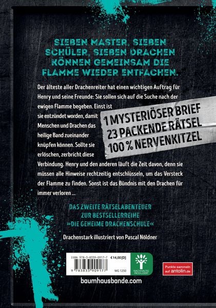 Produktbild: Die geheime Drachenschule: L&ouml;se das R&auml;tsel des ewigen Feuers