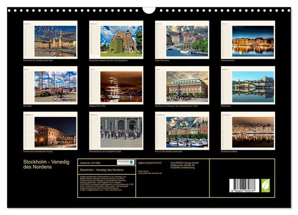 Produktbild: Stockholm - Venedig des Nordens (Wandkalender 2026 DIN A3 quer), CALVENDO Monatskalender