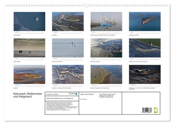Produktbild: Naturpark Wattenmeer und Helgoland (Wandkalender 2026 DIN A2 quer), CALVENDO Monatskalender