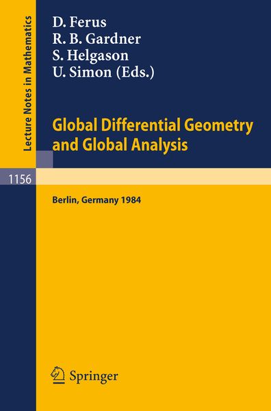 Produktbild: Global Differential Geometry and Global Analysis 1984
