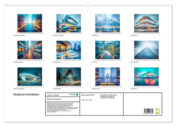 Produktbild: Moderne Architektur (Wandkalender 2026 DIN A2 quer), CALVENDO Monatskalender