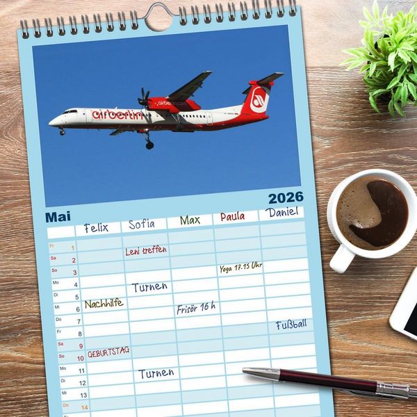 Produktbild: Familienplaner 2026 - In Memoriam Air Berlin mit 5 Spalten (Wandkalender, 21 x 45 cm) CALVENDO