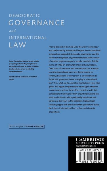 Produktbild: Democratic Governance and International Law