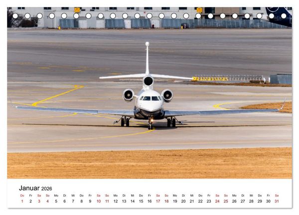 Produktbild: Die Welt der Privatjets (Tischkalender 2026 DIN A5 quer), CALVENDO Monatskalender