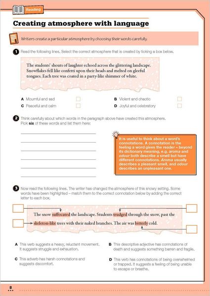 Produktbild: KS3 Year 8 English Targeted Practice Workbook with answers.