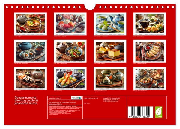 Produktbild: Genussmomente. Streifzug durch die japanische K&uuml;che (Wandkalender 2026 DIN A4 quer), CALVENDO Monatskalender