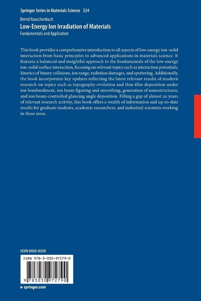 Produktbild: Low-Energy Ion Irradiation of Materials