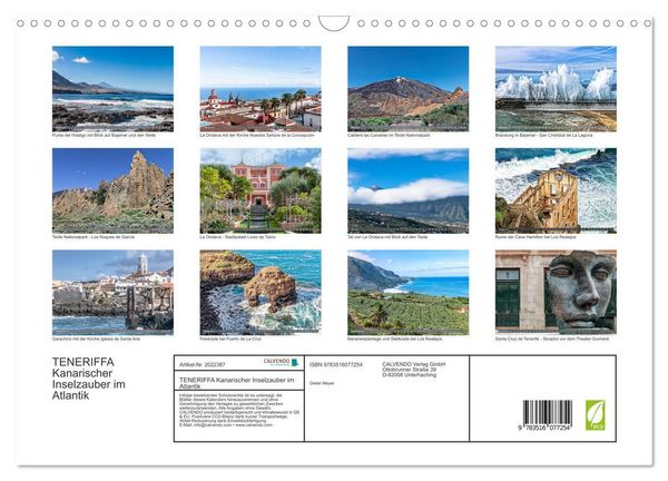 Produktbild: TENERIFFA Kanarischer Inselzauber im Atlantik (Wandkalender 2026 DIN A3 quer), CALVENDO Monatskalender