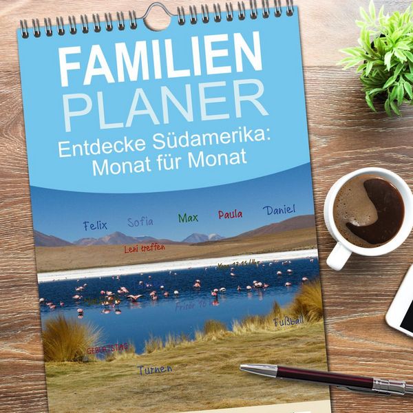 Produktbild: Familienplaner 2026 - Entdecke S&uuml;damerika: Monat f&uuml;r Monat mit 5 Spalten (Wandkalender, 21 x 45 cm) CALVENDO