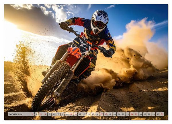 Produktbild: W&uuml;stenabenteuer - Spektakul&auml;re Moto-Rallys (Wandkalender 2026 DIN A4 quer), CALVENDO Monatskalender