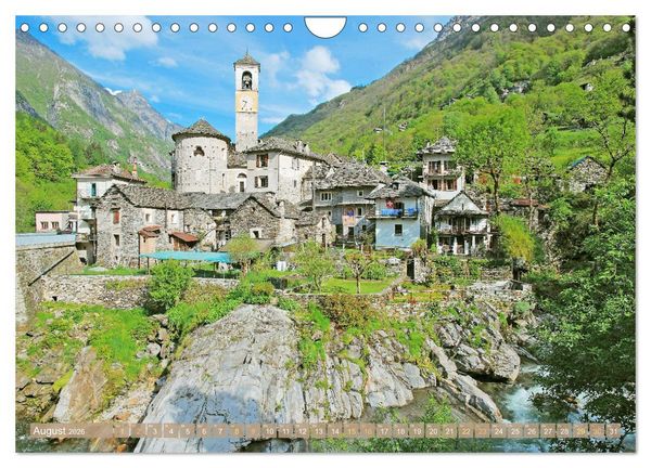 Produktbild: Wunderbares Tessin: Mediterranes Klima und italienisches Flair (Wandkalender 2026 DIN A4 quer), CALVENDO Monatskalender