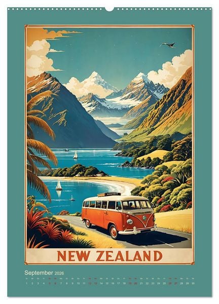 Produktbild: World Travel Poster - nostalgische Reise um die Welt (hochwertiger Premium Wandkalender 2026 DIN A2 hoch), Kunstdruck in Hochglanz