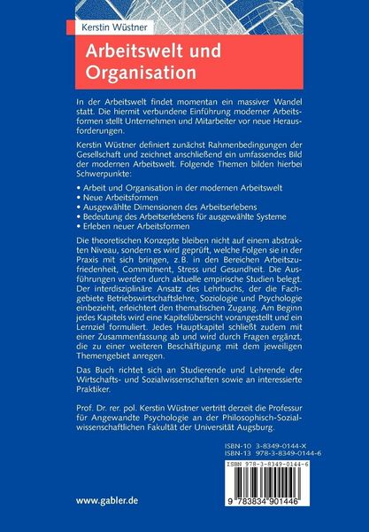 Produktbild: Arbeitswelt und Organisation