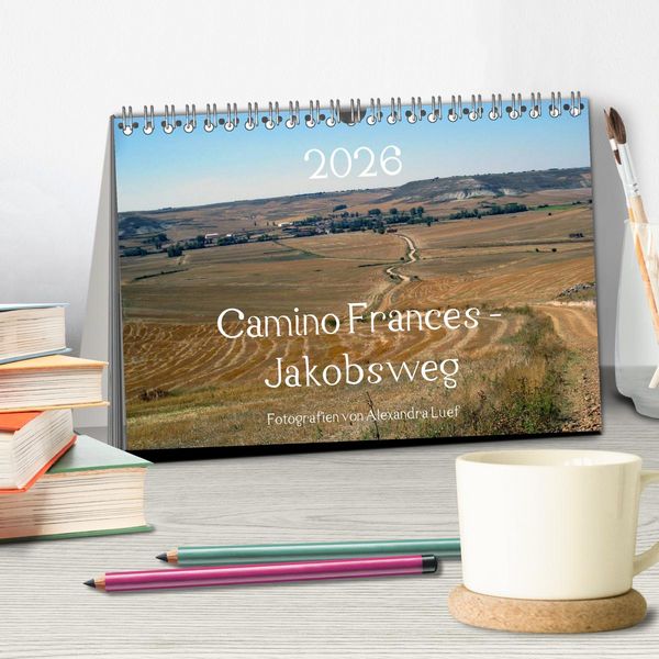 Produktbild: Camino Frances - Jakobsweg (Tischkalender 2026 DIN A5 quer), CALVENDO Monatskalender