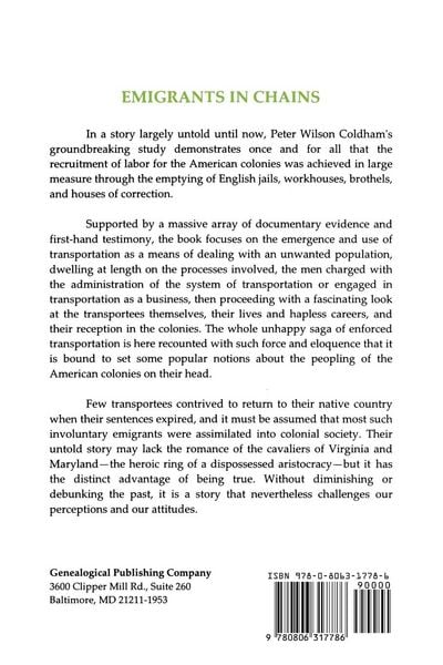 Produktbild: Emigrants in Chains. a Social History of the Forced Emigration to the Americas of Felons, Destitute Children, Political and Religious Non-Conformists,