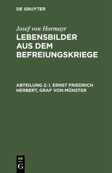 Produktbild: I. Ernst Friedrich Herbert, Graf von M&uuml;nster