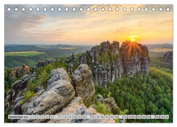 Produktbild: Wundersch&ouml;ne S&auml;chsische Schweiz (Tischkalender 2026 DIN A5 quer), CALVENDO Monatskalender