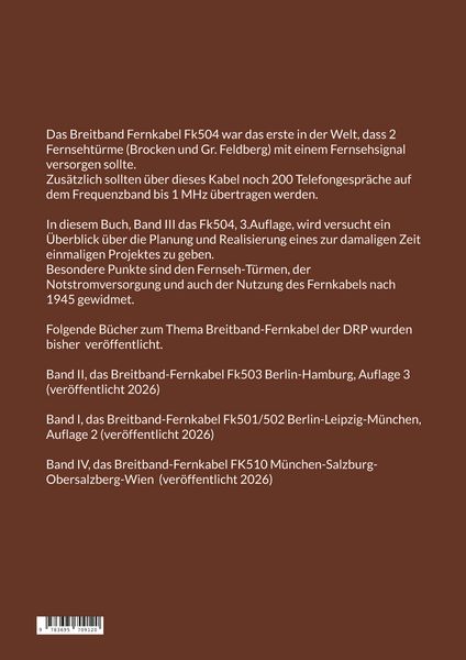 Produktbild: Die Breitband-Fernkabel der Deutschen Reichspost Band III