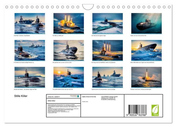 Produktbild: Stille Killer (Wandkalender 2027 DIN A4 quer), CALVENDO Monatskalender