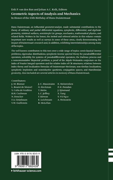 Produktbild: Geometric Aspects of Analysis and Mechanics