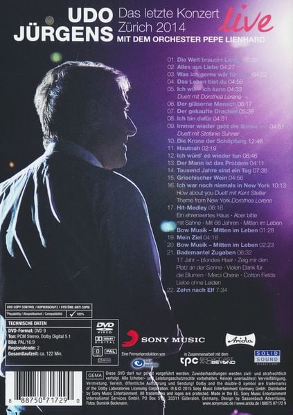 Produktbild: Udo J&uuml;rgens - Das letzte Konzert/Z&uuml;rich 2014