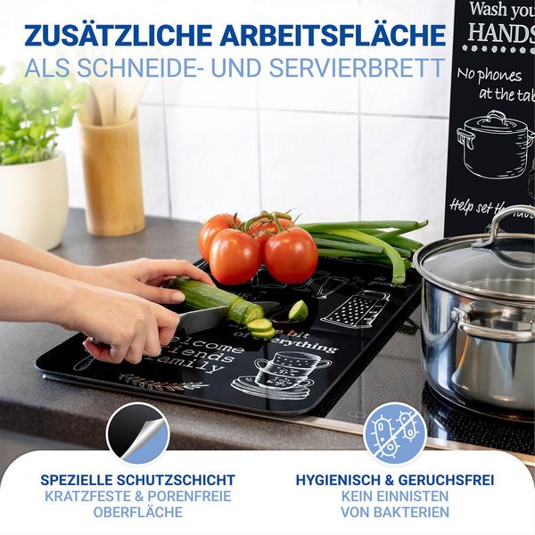 Produktbild: Herdabdeckplatte Universal Mod. Kitchen Rules, 2er Set, f&uuml;r alle Herdarten geeignet