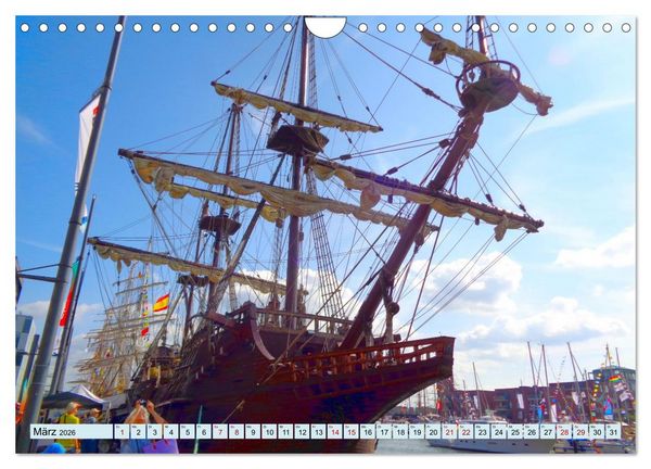 Produktbild: Ein detaillierter Blick auf Segelschiffe (Wandkalender 2026 DIN A4 quer), CALVENDO Monatskalender