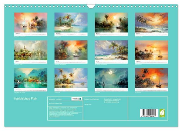 Produktbild: Karibisches Flair (Wandkalender 2026 DIN A3 quer), CALVENDO Monatskalender