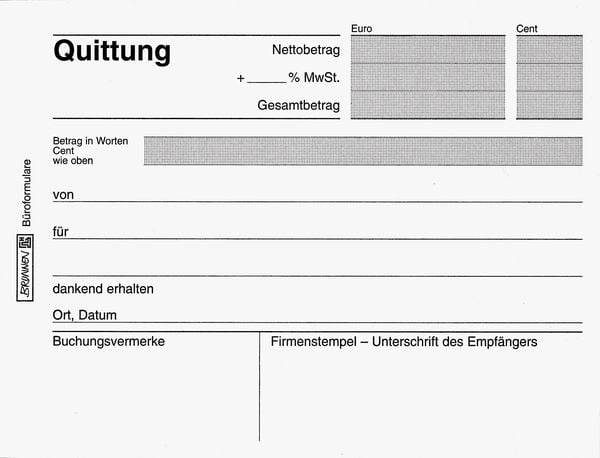 Produktbild: Brunnen Quittungen 2x40 Blatt mit Mwst.