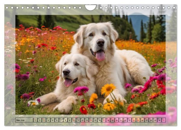 Produktbild: Majest&auml;tische Pyren&auml;en Berghunde (Wandkalender 2026 DIN A4 quer), CALVENDO Monatskalender