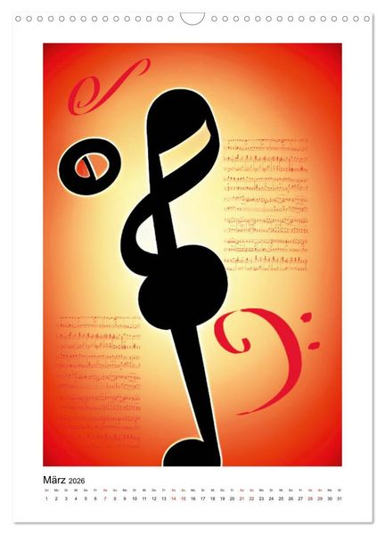 Produktbild: Musikliebe (Wandkalender 2026 DIN A3 hoch), CALVENDO Monatskalender