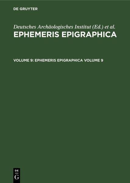 Produktbild: Ephemeris Epigraphica. Volume 9