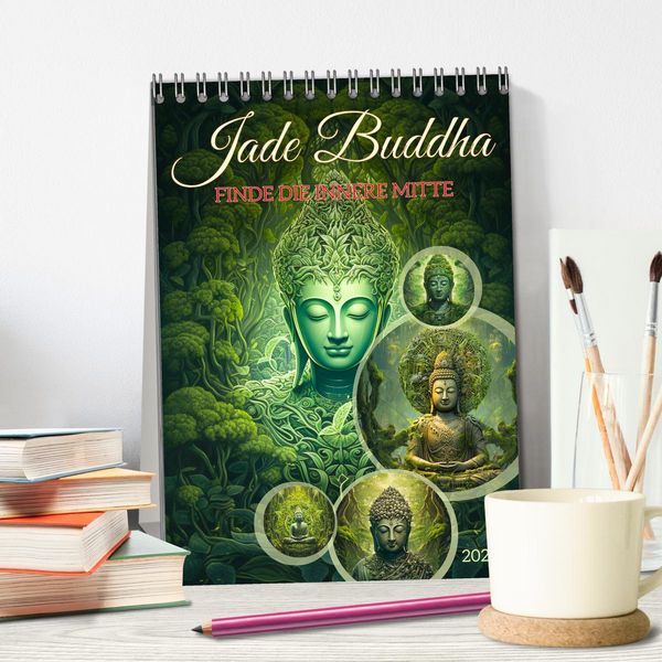 Produktbild: Jade Buddha - Finde die innere Mitte (Tischkalender 2026 DIN A5 hoch), CALVENDO Monatskalender