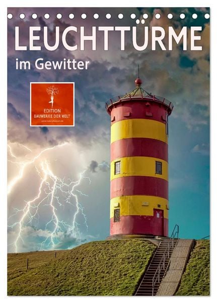 Produktbild: Leuchtt&uuml;rme im Gewitter (Tischkalender 2026 DIN A5 hoch), CALVENDO Monatskalender