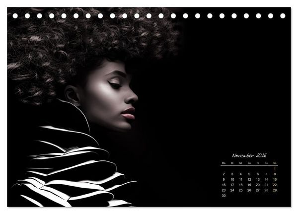 Produktbild: Haute Couture - Wei&szlig; trifft Schwarz (Tischkalender 2026 DIN A5 quer), CALVENDO Monatskalender