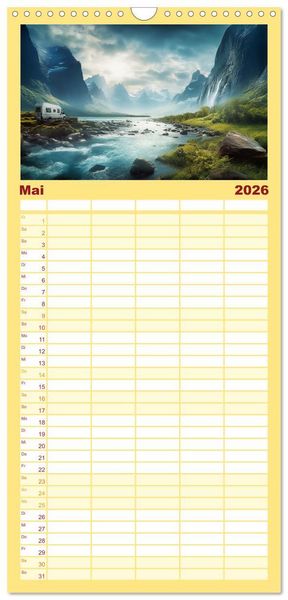 Produktbild: Familienplaner 2026 - Der Ruf des Nordens mit 5 Spalten (Wandkalender, 21 x 45 cm) CALVENDO