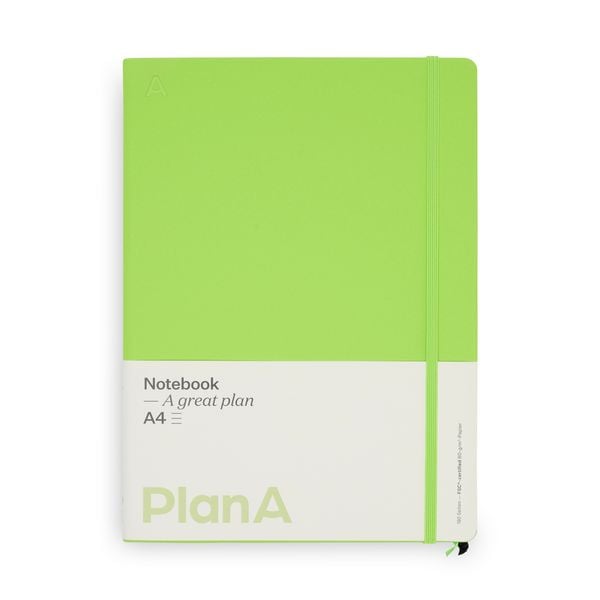 Notizbuch A4 Hardcover Kiwi Green lined, 192 Seiten
