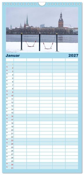 Produktbild: Familienplaner 2027 - Riga - Paris des Ostens mit 5 Spalten (Wandkalender, 21 x 45 cm) CALVENDO