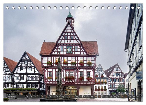 Produktbild: Idyllisches Fachwerk rund um Stuttgart (Tischkalender 2027 DIN A5 quer), CALVENDO Monatskalender