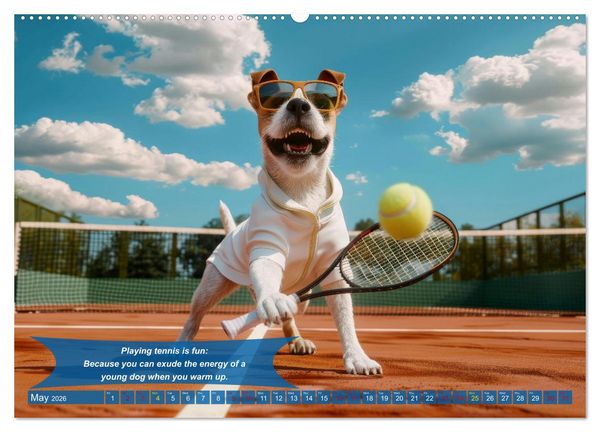 Produktbild: Funny animals as tennis players (Wall Calendar 2026 DIN A2 landscape), CALVENDO 12 Month Wall Calendar