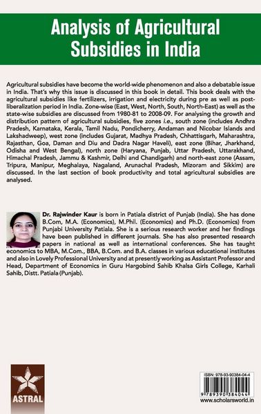 Produktbild: Analysis of Agricultural Subsidies in India