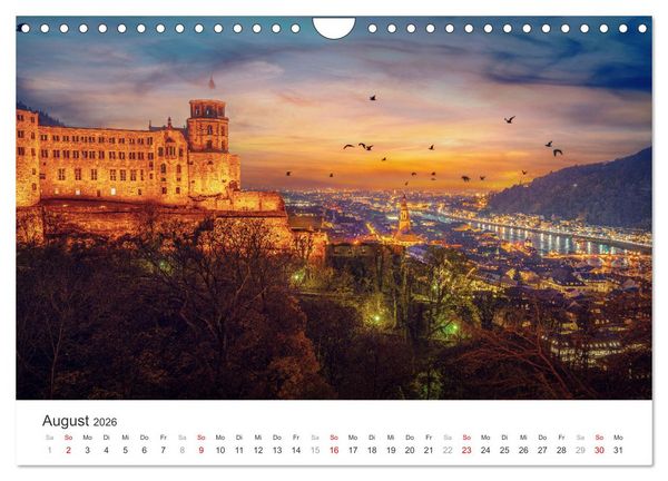 Produktbild: D&auml;mmerung in der Metropolregion Rhein-Neckar (Wandkalender 2026 DIN A4 quer), CALVENDO Monatskalender