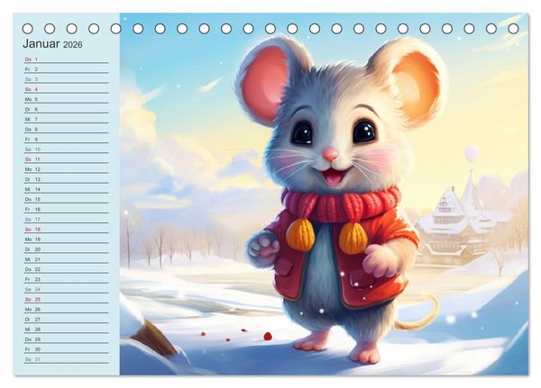Produktbild: Mausiges Spektakel. Zauberhafter Maus-Alltag (Tischkalender 2026 DIN A5 quer), CALVENDO Monatskalender